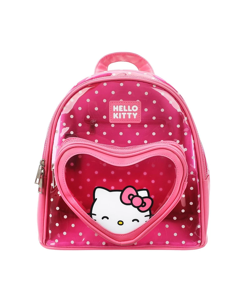 Hello Kitty Heart 10" Pink Polka Dot Women's Mini Backpack