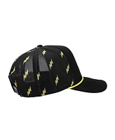 Pokemon Men's Pikachu Thunderbolt Pattern Black Trucker Hat