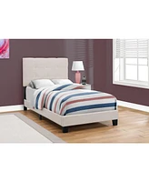 Stylish Tufted Linen Bed Frame with Nailhead Trim for Bedroom Decor