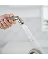 Two-Handle 4 Holes Standard Kitchen Sink Faucet With Side Sprayer Brushed Nickel