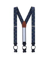Trafalgar Men's The French Quarter Fleur-de-Lis Silk Novelty Button End Suspenders