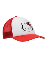 Hello Kitty Character Face Red & White Trucker Hat