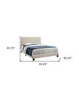 Upholstered Bed Frame with Padded Headboard for Bedroom Comfort