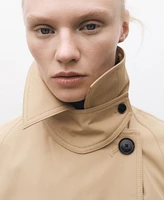 Mango Women's Long Oversized Cotton Trench Coat