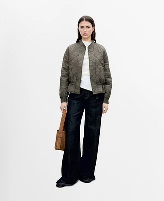 Mango Women's Quilted Bomber Jacket