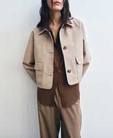 Mango Women's Pockets Cotton Jacket