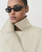 Mango Women's Short Double-Breasted Trench Coat