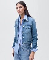 Mango Women's Crop Denim Jacket