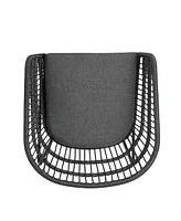Outdoor Rattan Dining Chairs - Set of 2, Gray Base