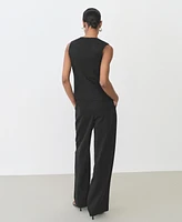 Mango Women's Lyocell Straight Suit Pants