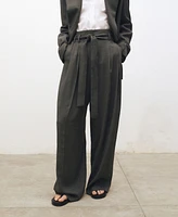 Mango Women's Belted Clips Suit Trousers