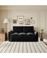 70.9" Convertible Sofa Bed with Blanket and Pillows