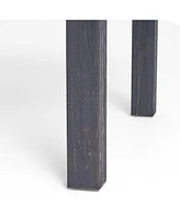 Outdoor Dining Chair Set of 2, Dark Grey With Light Grey Cushion