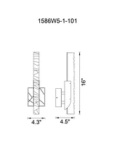 Cwi Lighting 16" Metal Valira Integrated Led Wall Light