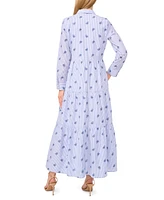 CeCe Women's Long Sleeve Maxi Shirt Dress