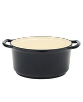 Kenmore Oak Park 5Qt Cast Iron Dutch Oven Casserole With Lid Metallic Enamel - Gunmetal Grey