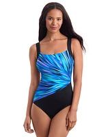 Shape Solver Sport by Mimi Flamingo Women's Nighparty Square-Neck Swimsuit