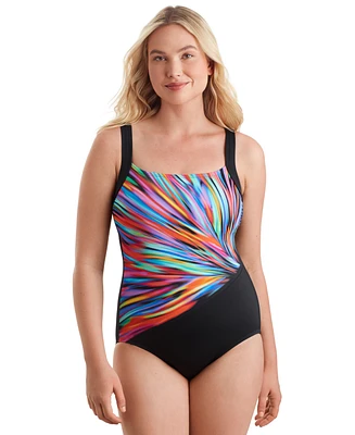 ShapeSolver Sport by Mimi Flamingo Women's Nighparty Square-Neck Swimsuit