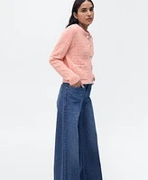 Mango Women's Jewel Buttons Tweed Effect Jacket