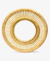 Amara Handmade Rattan Mirror Boho Wall Decor 23.5" Natural Hanging Round Mirror