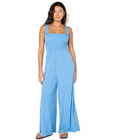 Roxy Just Passing By Smocked Jumpsuit