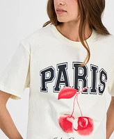 Rebellious One Juniors' Paris Cherry Graphic Print T-Shirt