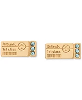 kate spade new york Gold-Tone Out of Office First Class Ticket Stud Earrings