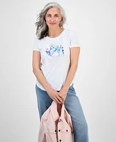 Style & Co Petite Iris Perfect Crewneck T-Shirt, Exclusively at Macy's