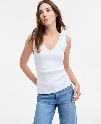 Tommy Hilfiger Women's Crochet-Trim Sweater Tank Top