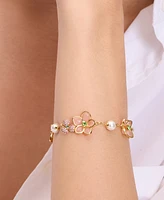 kate spade new york Gold-Tone Pastel Petals Bracelet