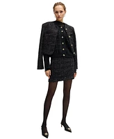 Boss by Hugo Women's Sparkle Tweed Cropped Jacket