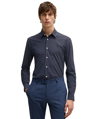 Boss by Hugo Men's Slim-Fit Geometric Print Shirt