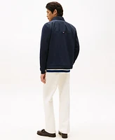Tommy Hilfiger Men's Relaxed Fit Mixed Media Harrington Jacket