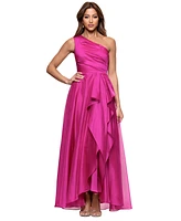Xscape Women's Metallic Draped One-Shoulder Gown