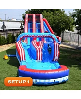 JumpOrange Flash Dual Lane Slide (5 in 1) with Pop Out Fun Slip N Slide