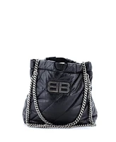 Pre-Owned Balenciaga Xs Crush Chain Tote Quilted Crushed Calfskin