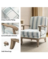Rinaldo Farmhouse Armchair with Solid Wood Armrests
