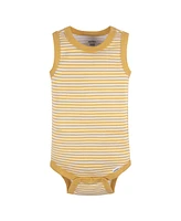 Gerber Baby Boys 5-Pack Sleeveless Onesies Bodysuits, Blue Stripe, 0-3 Months