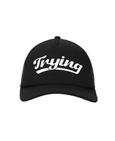 Trying Black Foam Trucker Hat