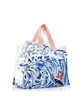 Pre-Owned Hermes Wave Beach Tote Bag Printed Toile