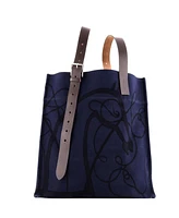 Pre-Owned Hermes Etriviere Shopping Tote Printed Toile and Leather