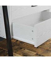 6 Drawers storage for bathroom, 59" Chest of Drawers, White