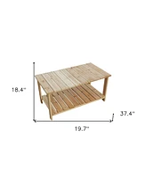 Outdoor Solid Wood Coffee Table – Modern Design for Patio & Garden