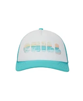 Chill Beach Vibes White & Aqua Foam Trucker Hat