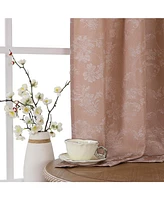 Kate Aurora 3 Piece Rod Pocket Orly Jacquard Floral Kitchen Curtain Tier & Valance Set