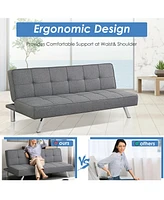 3-Seat Convertible Sofa Bed with High-Density Sponge for Living Room