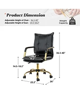 Modern Home Office Desk Chair with Golden Legs