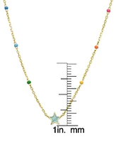 Lily Nily Girls Blue Enamel Star Necklace in 18K Gold over Sterling Silver