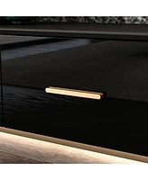 Tv stand with 4 drawers, media console with light strip