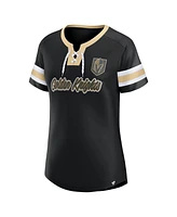 Fanatics Women's Black Vegas Golden Knights Iconic Athena Lace-Up T-Shirt